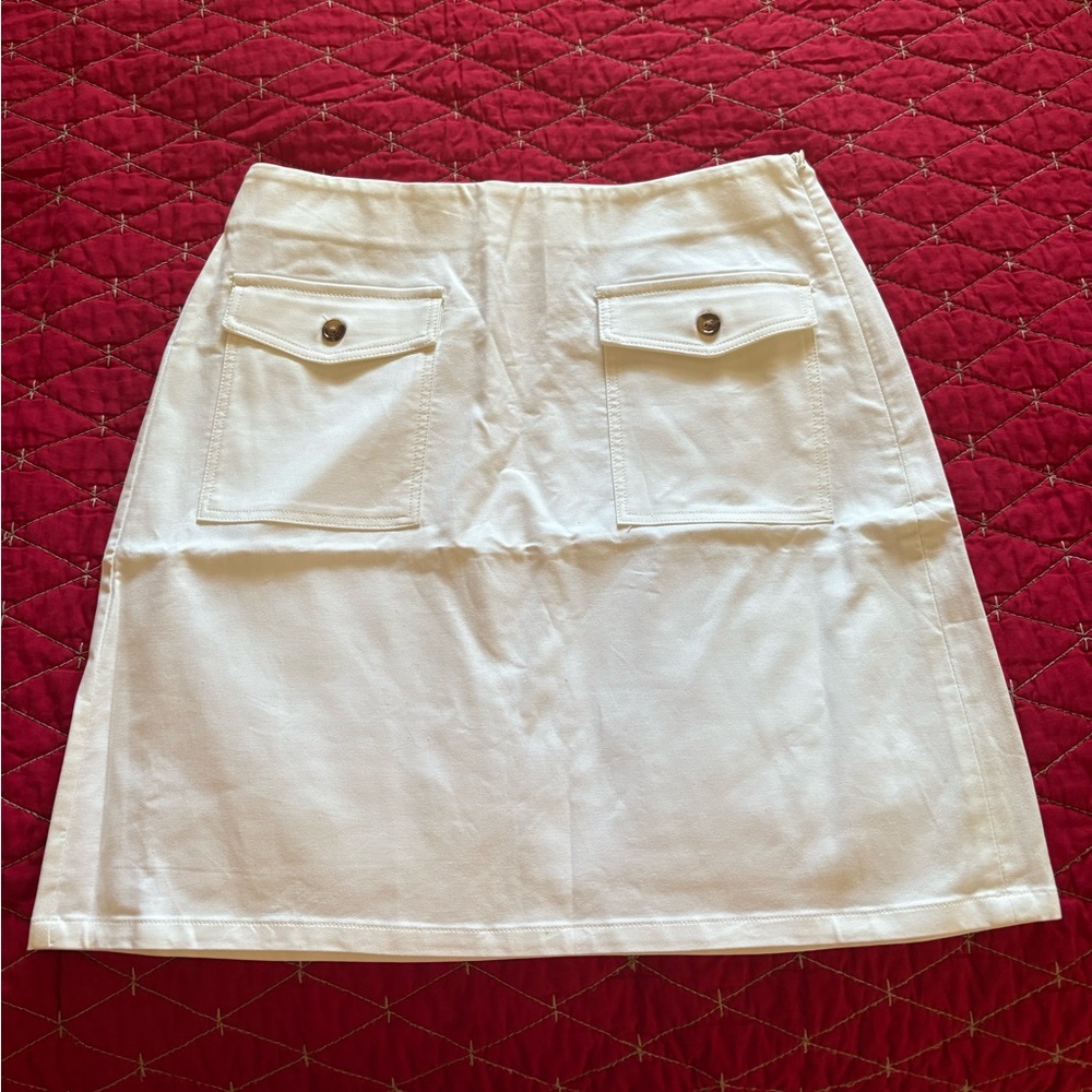 LOFT Cream Textured Skirt Size 6 NWT